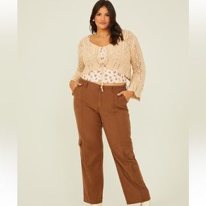 NWT Arula Oaklynn Cargo Pants Brown Size A 14/16